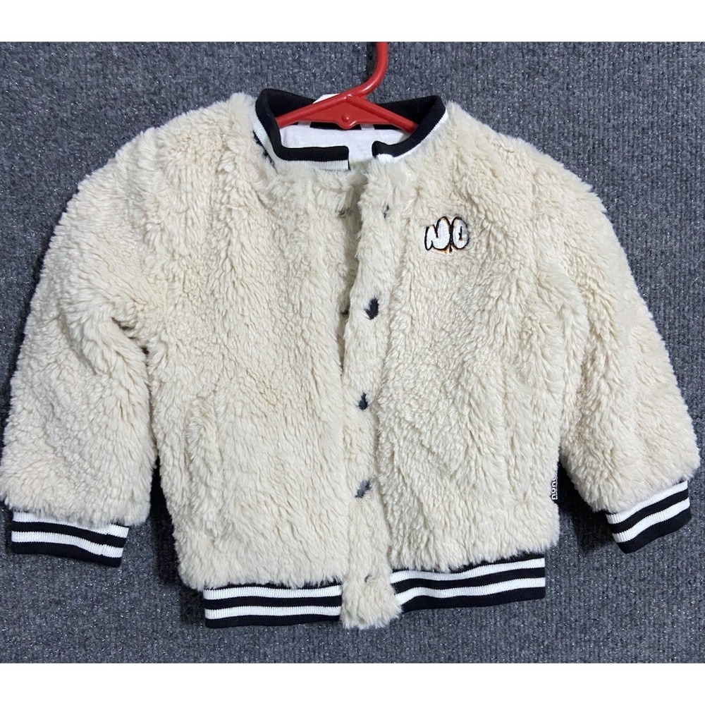 Nununu Jacket Kids 6 - 12 Beige Sherpa Fleece Fuzzy Soft Winter Warm NWT Varsity